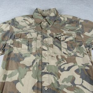 Imperious Camo Button Down Shirt Mens Small Green Brown Good Utility Western